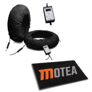 Set Werkstattmatte für KTM 890 Duke R mit Reifenwärmer 30-99°C Tourtecs_1