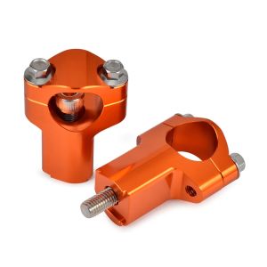 28mm Handlebar riser clamp set 52mm compatible with Motocross, Enduro Tourtecs MX1 orange
