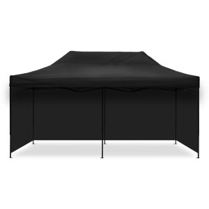 Pavillion with 4 Pavillon walls 3x6m Tourtecs foldable for the racetrack black