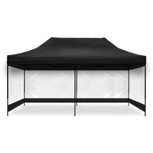 Pavillion black with 4 Pavillon walls 3x6m Tourtecs foldable for the racetrack transparent