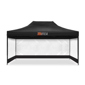 Pavillion with 4 Pavillon walls 3x4,5m Tourtecs foldable for the racetrack transparent