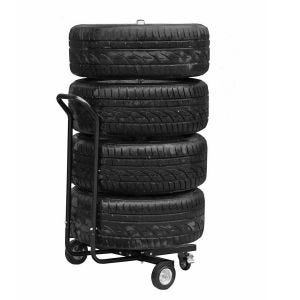 Mobile rim tree trolley with handle for car tires Vanit FB12 wheel stand black DPL1