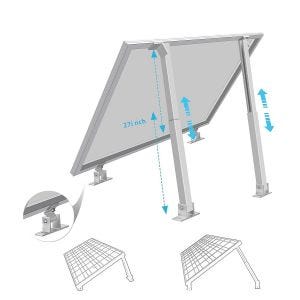 Solar module holder adjustable up to 60 degrees Divit SH1 wall flat roof solar panel holder DPL2