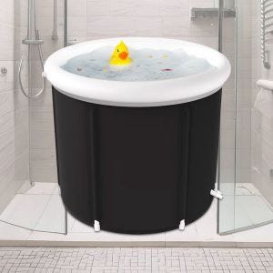 Ice bath inflatable Divit EB14 PVC ice barrel portable 75 x 75 cm black DPLI1