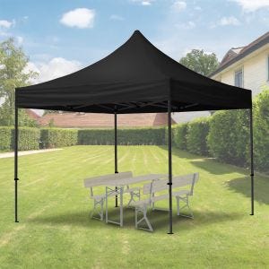 Garden pavilion 3x3m foldable Tourtecs GP33 folding pavilion folding tent black DPLK3