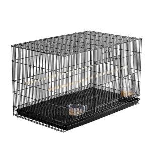 Bird cage with wooden poles Divit bird aviary with dirt tray 76 x 45 x 46 cm PL8 black DPL1