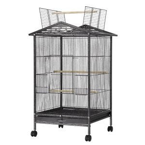 Bird cage with wheels Divit PL9 aviary with dirt tray 45 x 45 x 97 cm black NEW