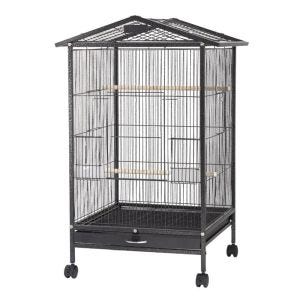 Bird cage with wheels Divit aviary with dirt tray 45x45x97 cm PL9 black DPL1 NEW