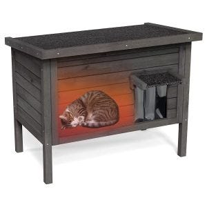 Winter Outdoor Cat House Divit KH74 Pet Wooden Hut Weatherproof DPLI1