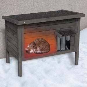 Winter Outdoor Cat House Divit KH74 Pet Wooden Hut Weatherproof DPLI2