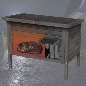 Winter Outdoor Cat House Divit KH74 Pet Wooden Hut Weatherproof DPLI3