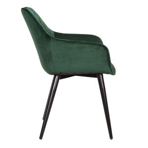 Dining room chair with armrest Divit MW46 velvet chair upholstered metal legs green DPL1 NEW