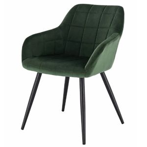 Dining room chair with armrest Divit MW46 velvet chair upholstered metal legs  green DPLI1 NEW