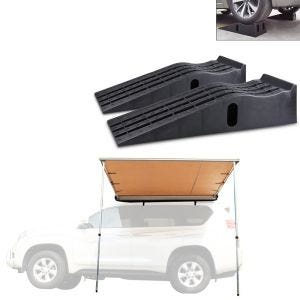 Awning for car / SUV / off-road vehicle 1.40m x 2m  AM13 beige + Car access ramps, 2 pieces, Vanit AR1 155 mm, car transporter, 2000 kg