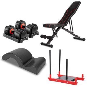 Multifunctional bench VS1 + Adjustable dumbbell VH1 + Weight sled Divit GS1 Sled + Pilates spine correction Divit RE51 black
