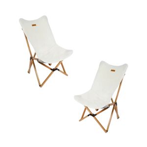 2x Camping chair CS2 folding chair foldable outdoor chair modern white