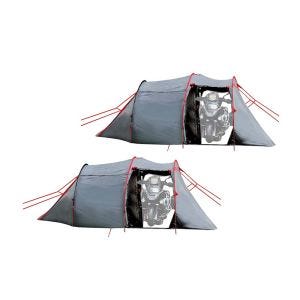 Set 2 x Camping motorcycle tent 1-2 people Vanit tunnel tent dome tent outdoor ME71 gray NEW