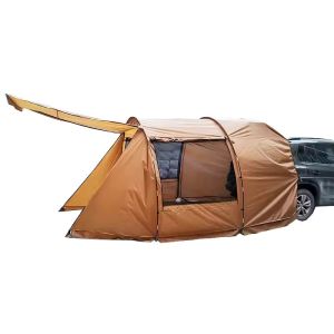 Rear tent car 5-6 people Vanit GI69 tunnel tent family tent waterproof 520 x 300 x 200 cm brown DPL2