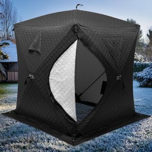 Camping tent sauna tent 1-2 persons waterproof 180 x 180 x 210 cm GI92 black DPLI1