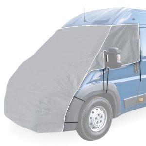 Motorhome windshield cover fleece compatible with Fiat Ducato 06-23 window insulation Vanit ME58 gray DPLN1