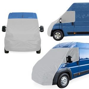 Motorhome windshield cover fleece compatible with Fiat Ducato 06-23 window insulation Vanit ME58 gray DPLN6