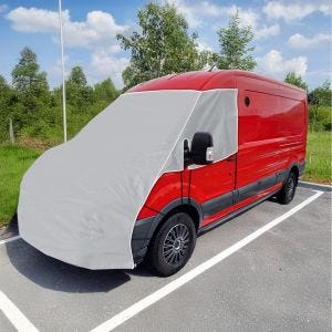 Motorhome windshield cover fleece compatible with Ford Transit 06-14 window insulation Vanit ME58 gray DPLN2