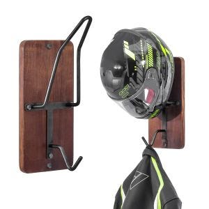 Helmet Holder Motorcycle Wall mount wood XGP HH4 black