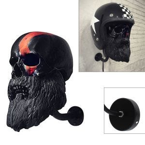 Motorcycle helmet holder wall mount Skull XGP MH12 wardrobe black