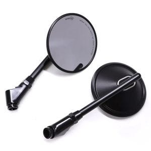 Motorcycle mirror round with E-mark Zaddox SP17 rearview mirror pair universal